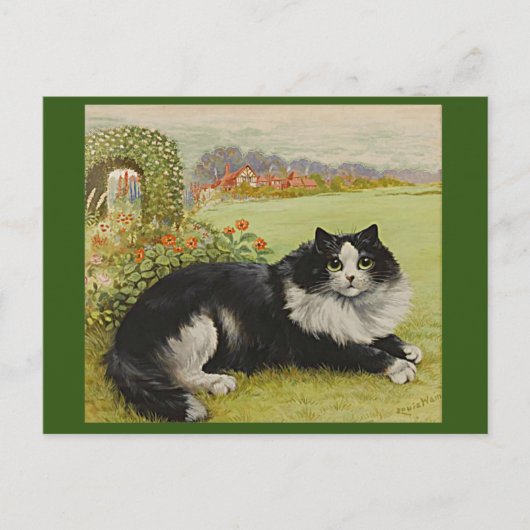 Cat in the Garden by Louis Wain ポストカード (正面)