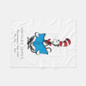 Cat in the Hatベビー誕生統計 フリースブランケット (正面(横))