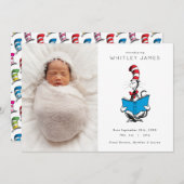 Cat in the Hat Birth Announcement – 写真 招待状 (正面/裏面)