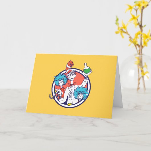 Cat in the Hat & Lab Tech One Lab Tech Two カード (黄色い花)