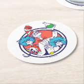 Cat in the Hat & Lab Tech One Lab Tech Two ラウンドペーパーコースター (アングル)