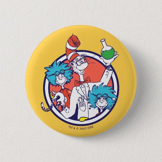 Cat in the Hat & Lab Tech One Lab Tech Two 缶バッジ (正面)