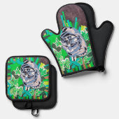 Cat, in the Ivy 鍋つかみ&鍋敷きセット (正面/裏面)