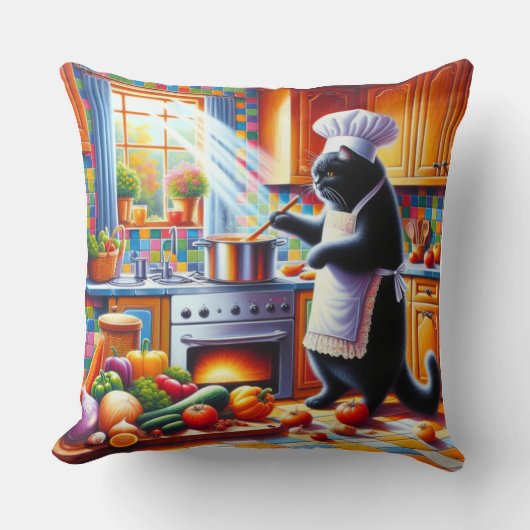 Cat in the kitchen クッション (正面)