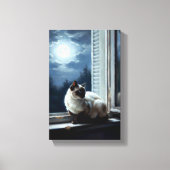 Cat in the Moonlight キャンバスプリント (正面)