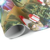 Cat in the Santa Claus hat delivers Christmas gift ラッピングペーパー (ロールコーナー)