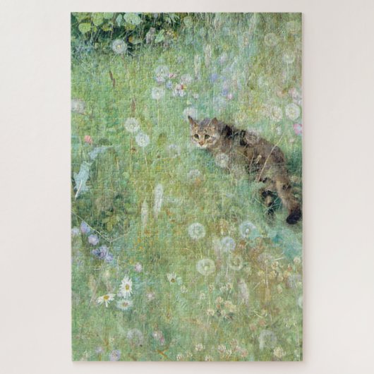 Cat in the Summer Meadow, Bruno Liljefors ジグソーパズル (縦)