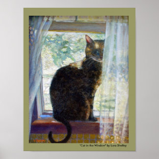 Cat in the Window by Lora Shelley ポスター