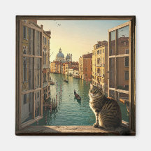 Cat in Veniceイタリア旅行お土産絵を描物
