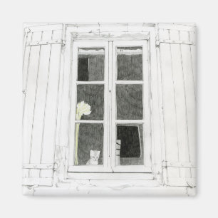 Cat in Window Magnet(窓の磁石の中の猫) マグネット