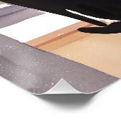 Cat in Windowsill | シルエット水色 ポスター (コーナー)