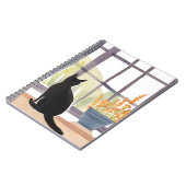 Cat in Windowsill | Silhouette Watercolor  ノートブック (左側)