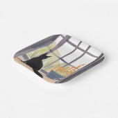 Cat in Windowsill | Silhouette Watercolor  ペーパープレート (傾斜あり)