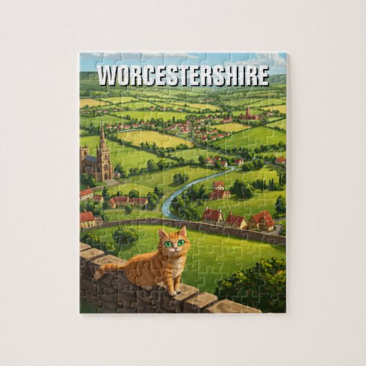 Cat in Worcestershire England Travel ジグソーパズル (縦)
