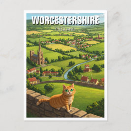 Cat in Worcestershire England Travel ポストカード