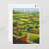 Cat in Worcestershire England Travel ポストカード (正面/裏面)