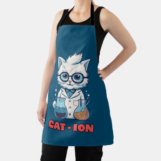 CAT - ION. chemistry cat, laboratory, gift present エプロン (インサイチュ)