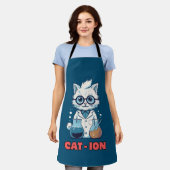 CAT - ION. chemistry cat, laboratory, gift present エプロン (着用した状態)