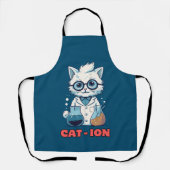 CAT - ION. chemistry cat, laboratory, gift present エプロン (正面)