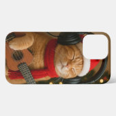 Cat iPhone 13 Pro Max Case Playing Christmas Music iPhoneケース (裏面横)