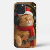 Cat iPhone 13 Pro Max Case Playing Christmas Music iPhoneケース (裏面)