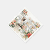 Cat is arranging Christmas Flowers スタンダードカクテルナプキン (角)