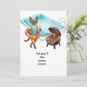 Cat is at the pool for pool party 招待状 (スタンド正面)