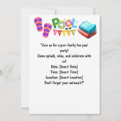 Cat is at the pool for pool party 招待状 (裏面)