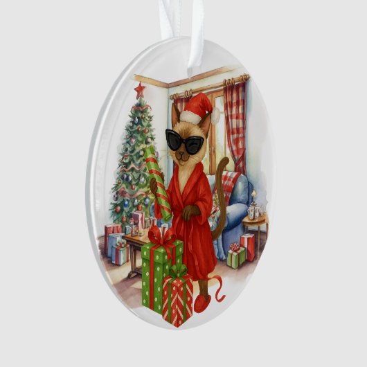 Cat is Christmas boxing  オーナメント (正面)