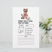 Cat is cleaning house Daily Goal for Cat Mom 便箋 (スタンド正面)