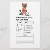 Cat is cleaning house Daily Goal for Cat Mom 便箋 (正面)