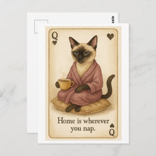 Cat is drinking coffee ポストカード (正面/裏面)