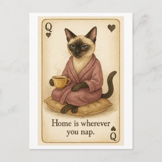 Cat is drinking coffee ポストカード (正面)