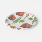 Cat is in London England with Double Decker Bus ペーパープレート (アングル)