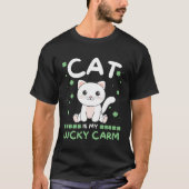 Cat Is My Lucky Carm Shamrock St Patrick s Day Cat Tシャツ (正面)