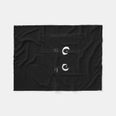 Cat Judging You Silently, Funny Black Cat Mom Dad フリースブランケット (正面(横))