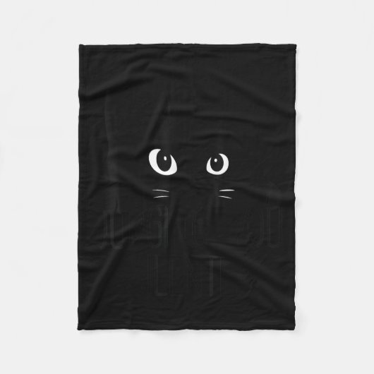 Cat Judging You Silently, Funny Black Cat Mom Dad フリースブランケット (正面)