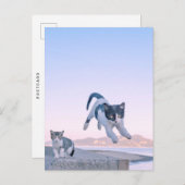 cat jump postcard ポストカード (正面/裏面)