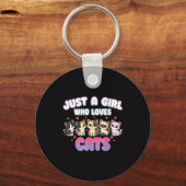 Cat Just A Girl Who Loves Cats  キーホルダー (正面)