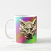 Cat Katze Kater Farbverlauf colored bunt  コーヒーマグカップ (左)