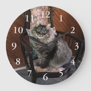 Cat Kimber Numbered王の柱時計 ラージ壁時計