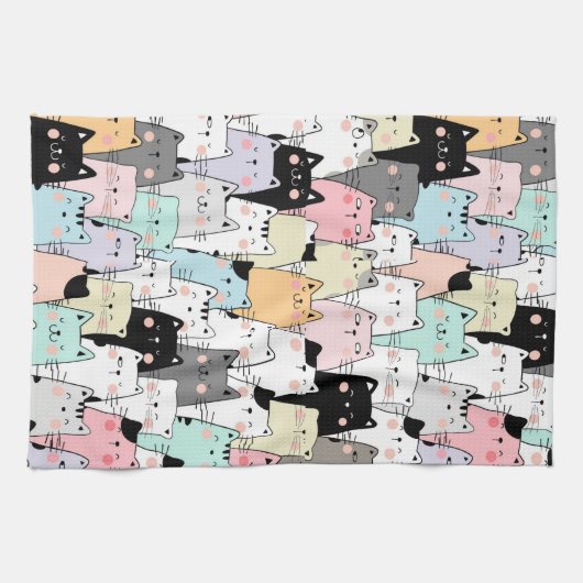 Cat kitchen tea towel, Dish towel  キッチンタオル (横)