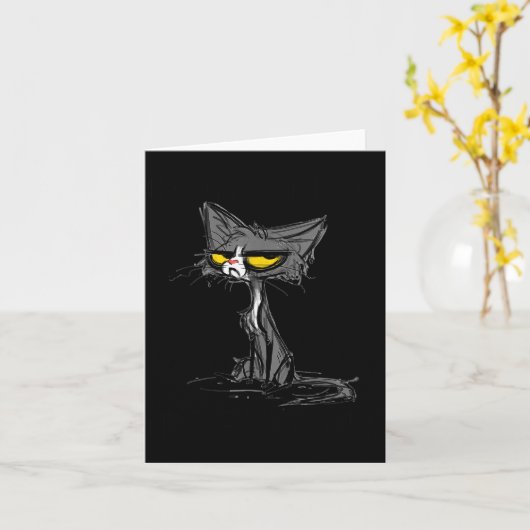 Cat Kitten Did I Roll My Eyes Out Loud Funny Sarca カード (黄色い花)