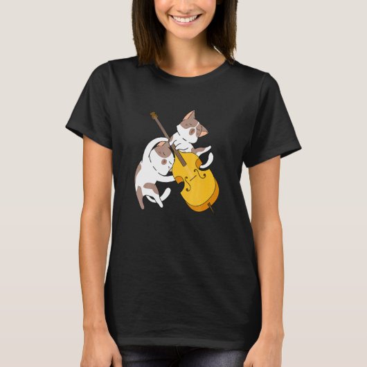 Cat Kitten Playing Cello Cat  Cello Player Cellist Tシャツ (正面)