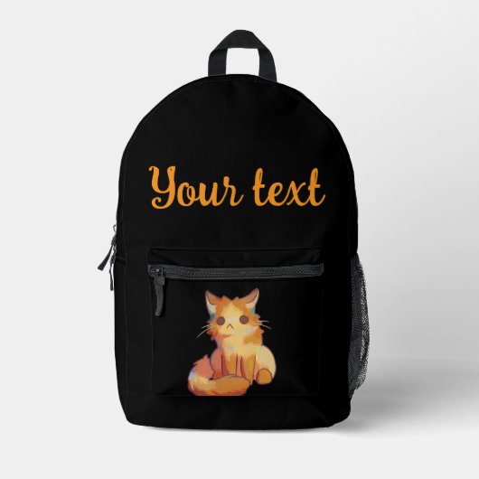 Cat, kitten, poes プリントバックパック (正面)