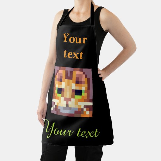 Cat, kitten, poes. Pixel Art エプロン (インサイチュ)