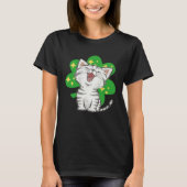 Cat Kitten Shamrock Lucky St Patricks Day Tシャツ (正面)