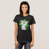 Cat Kitten Shamrock Lucky St Patricks Day Tシャツ (正面フル)