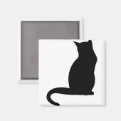 Cat Kitten Silhouette Black The Shade Outline マグネット (正面/裏面)