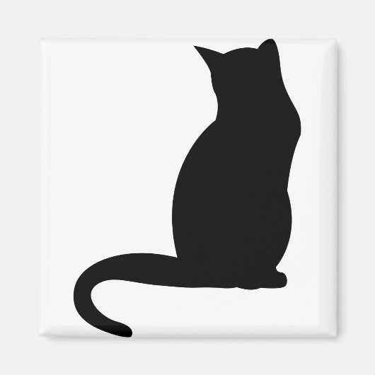 Cat Kitten Silhouette Black The Shade Outline マグネット (正面)